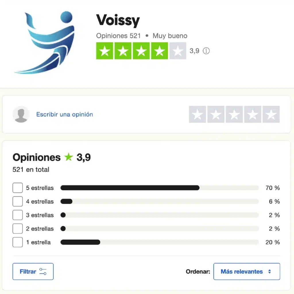 opiniones voissy truspilot