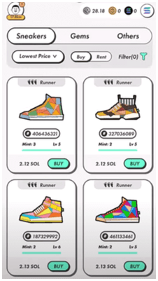 comprando zapatillas nft