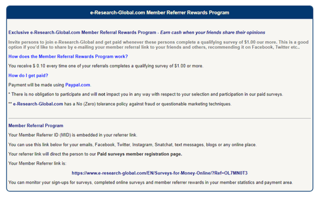 programa de referidos de e-Research Global