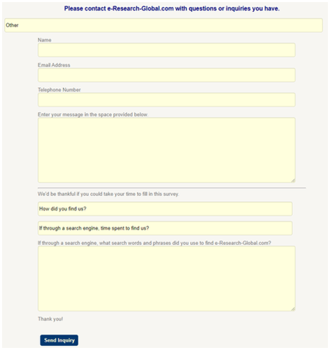 formulario de contacto de e-research global