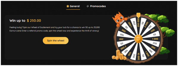 girar la ruleta de earnut