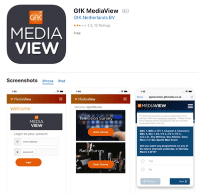 aplicación móvil gfk mediaview