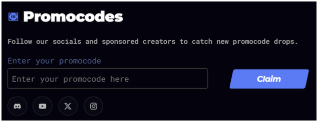 campo de códigos promocionales en halosgg