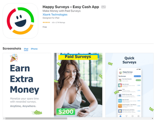 aplicación de happy surveys