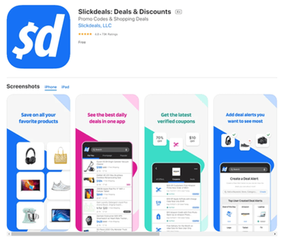 aplicación de slickdeals