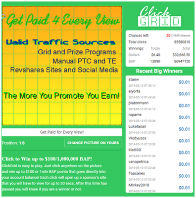 Juego Click Grid de PaidVerts