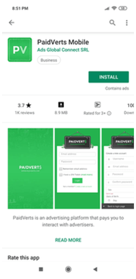 Paidverts en PlayStore