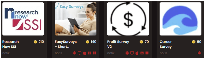 Ejemplo de encuestas pagadas en RedMonkey