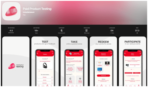 app de paid product testing