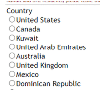Países de Sinclair Customer Metrics