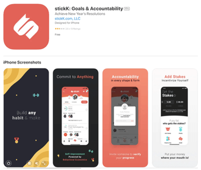 aplicación de StickK