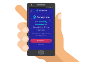 móvil con sitio web surveytime