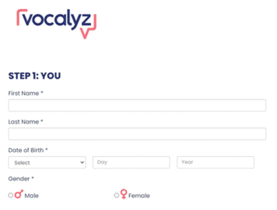 formulario de registro de vocalyz