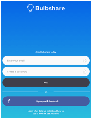 cómo registrarse en Bulbshare