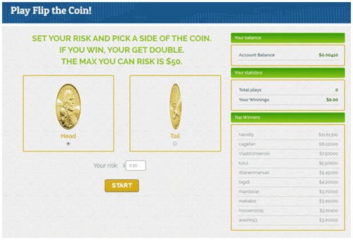 Juego flip the coin de Cliquebook