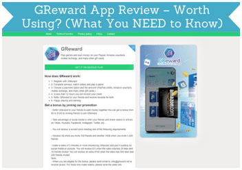 cabecera de la reseña de la app greward