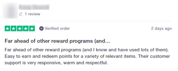 reseña positiva de MyPoints