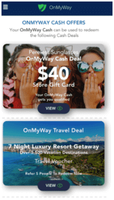 opciones de recompensa para OnMyWay