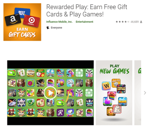 aplicación rewarded play