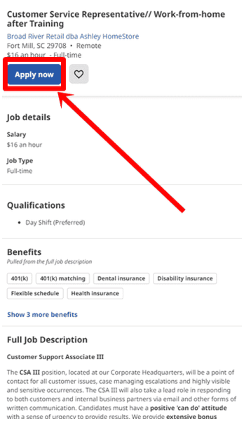 detalles del trabajo en indeed