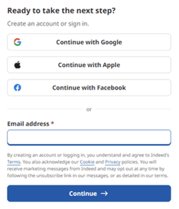 cómo registrarse en indeed