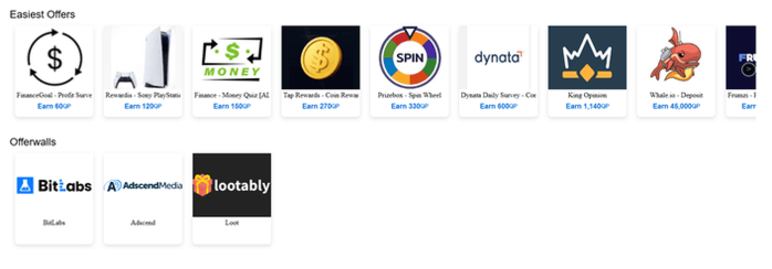 muros de ofertas en quickrewards