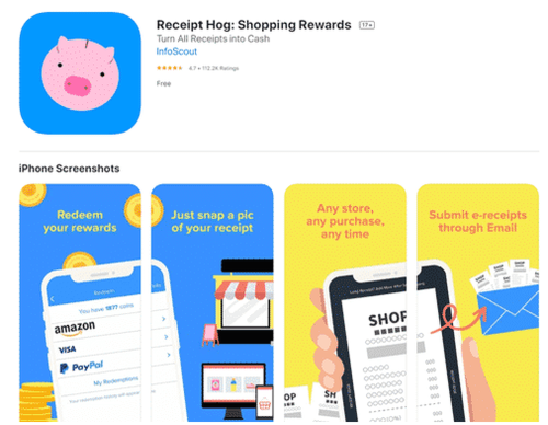 aplicación de receipt hog