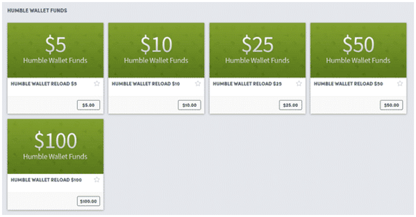 billetera de humble bundle
