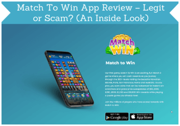 cabecera de la reseña de la app Match To Win