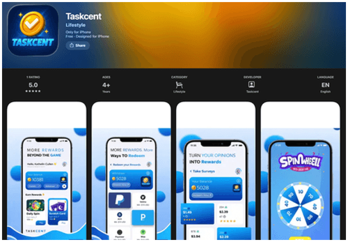 aplicación de taskcent
