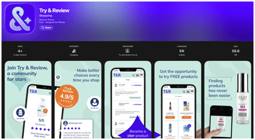 aplicación de tryandreview